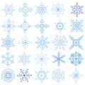 Snowflakes big set.Christmas,New year Royalty Free Stock Photo